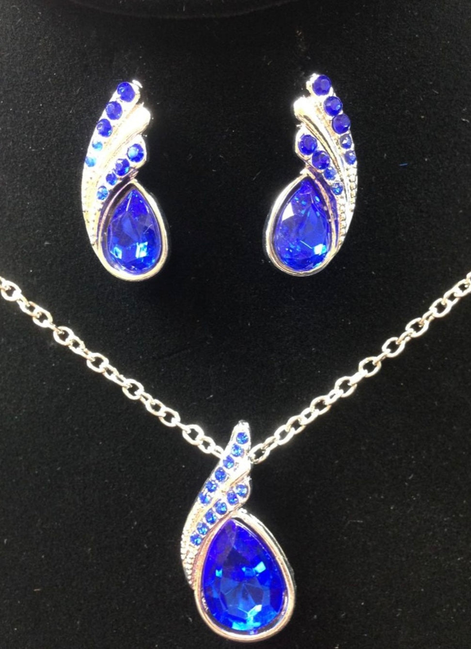 Sparkling Angel Teardrop Chain Necklaces & Earring Sets