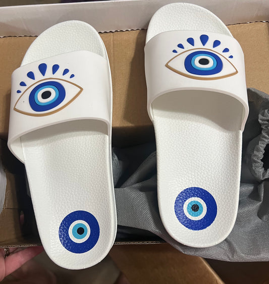 Abstract Evil Eye Slippers